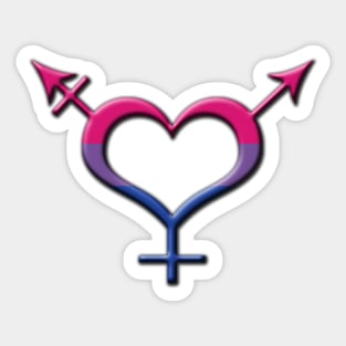 Heart-Shaped Bisexual Pride Transgender Symbol Sticker